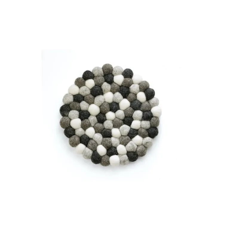 Dessous de plat Lana rond noir blanc et gris ø 21 cm