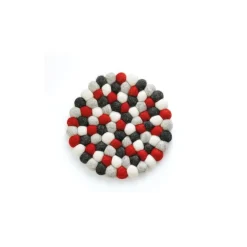 Dessous de plat Lana rond rouge noir blanc ø 21 cm
