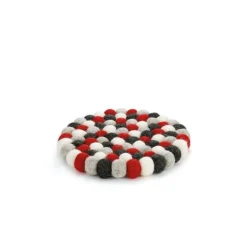 Dessous de plat Lana rond rouge noir blanc ø 21 cm