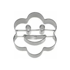 Emporte pièce inox rosace avec smiley 6,5 cm