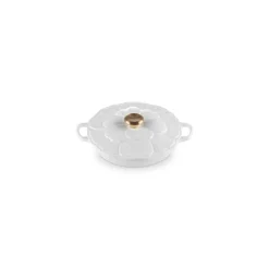 Faitout fonte émaillée pétales blanc ø 26 cm