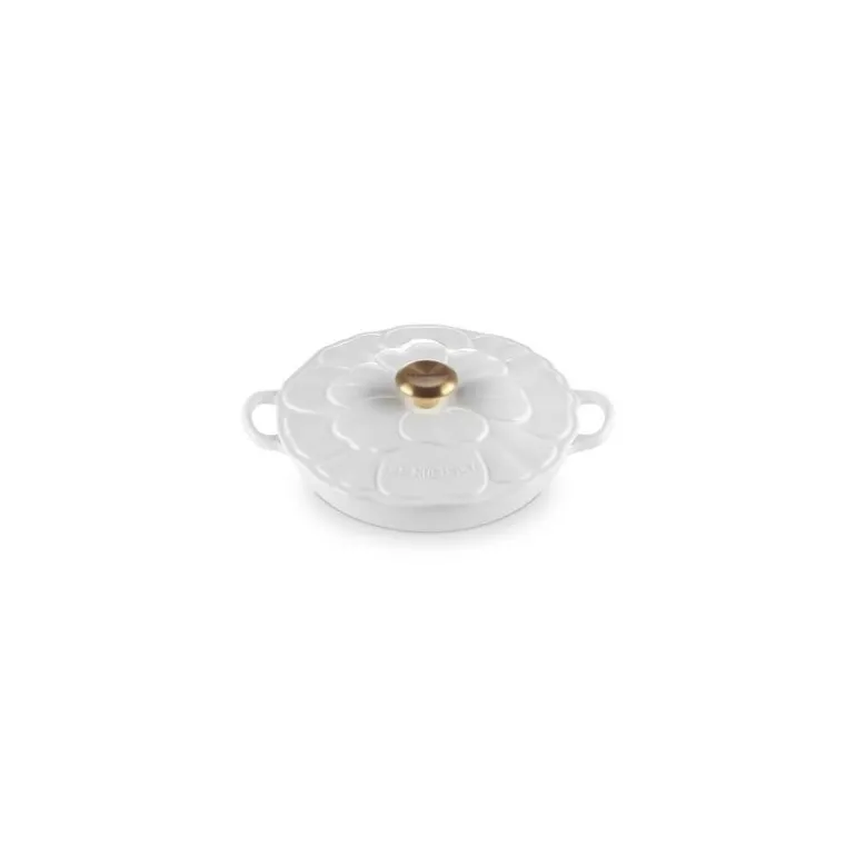 Faitout fonte émaillée pétales blanc ø 26 cm