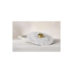 Faitout fonte émaillée pétales blanc ø 26 cm