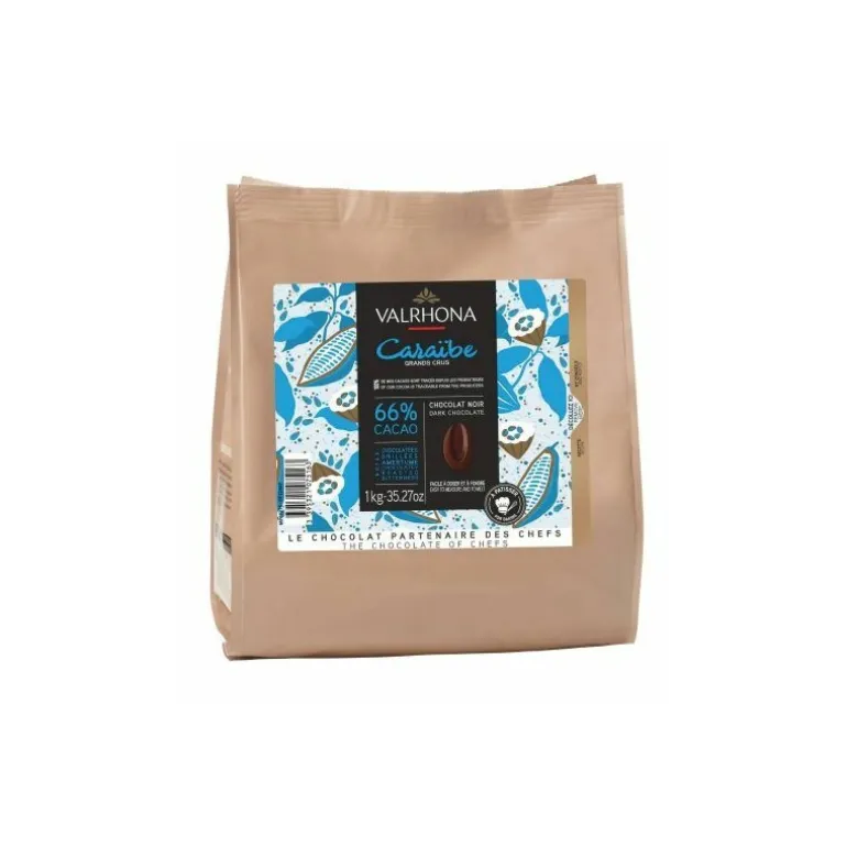 Fèves chocolat noir Caraibe 66% 1 kg