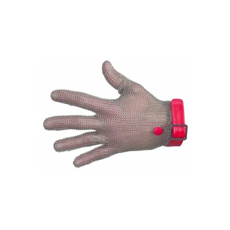 Gant cotte de maille sangle reversible rouge M