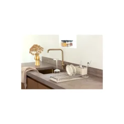 Égouttoir à vaisselle compact beige 46,3 x 20 x 12,5 cm