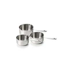 Lot 3 casseroles Maestro avec becs verseurs inox ø 16, 18 et 20 cm