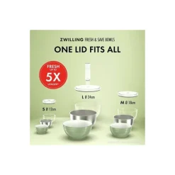 Lot de bols en inox Fresh & Save avec couvercle 12 - 18 - 24 cm
