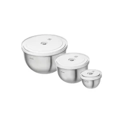 Lot de bols en inox Fresh & Save avec couvercle 12 - 18 - 24 cm