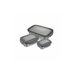 Lot de 3 boîtes de conservation en inox 0,4 L - 1,1 L - 1,8 L