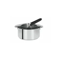 Lot de 4 casseroles Mutine Amovible inox avec 2 poignées
