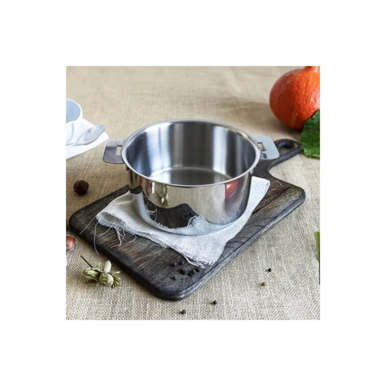 Lot de 4 casseroles Mutine Amovible inox avec 2 poignées