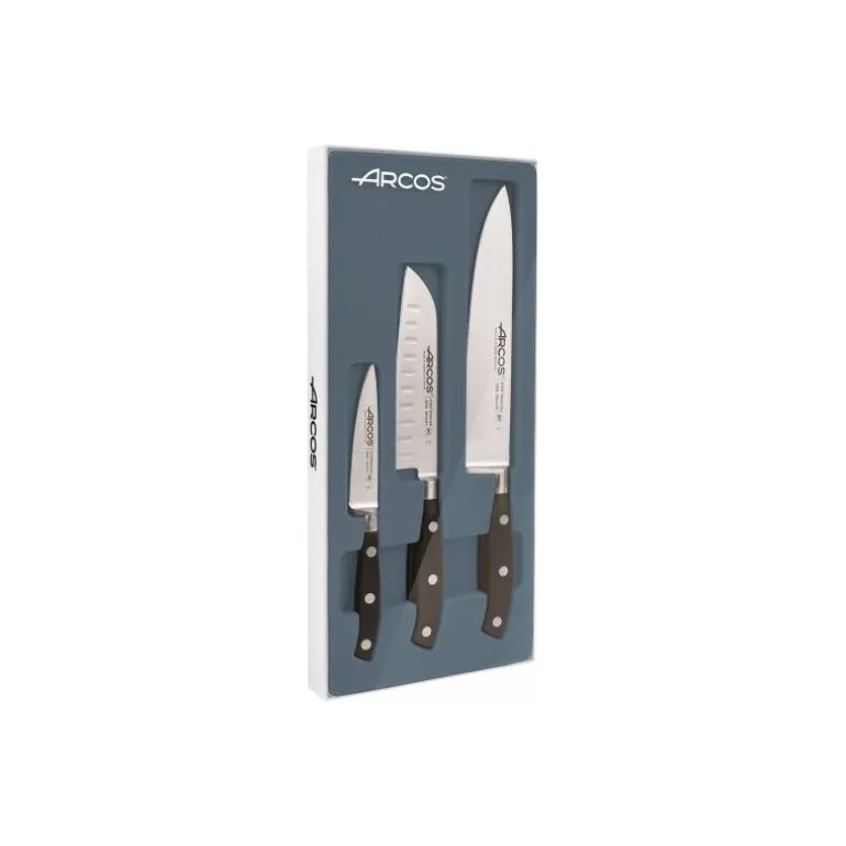 Lot de 3 couteaux Arcos Riviera noirs