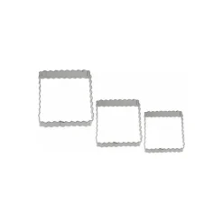 Lot de 3 emporte-pièces inox carré de 4, 5 et 6 cm