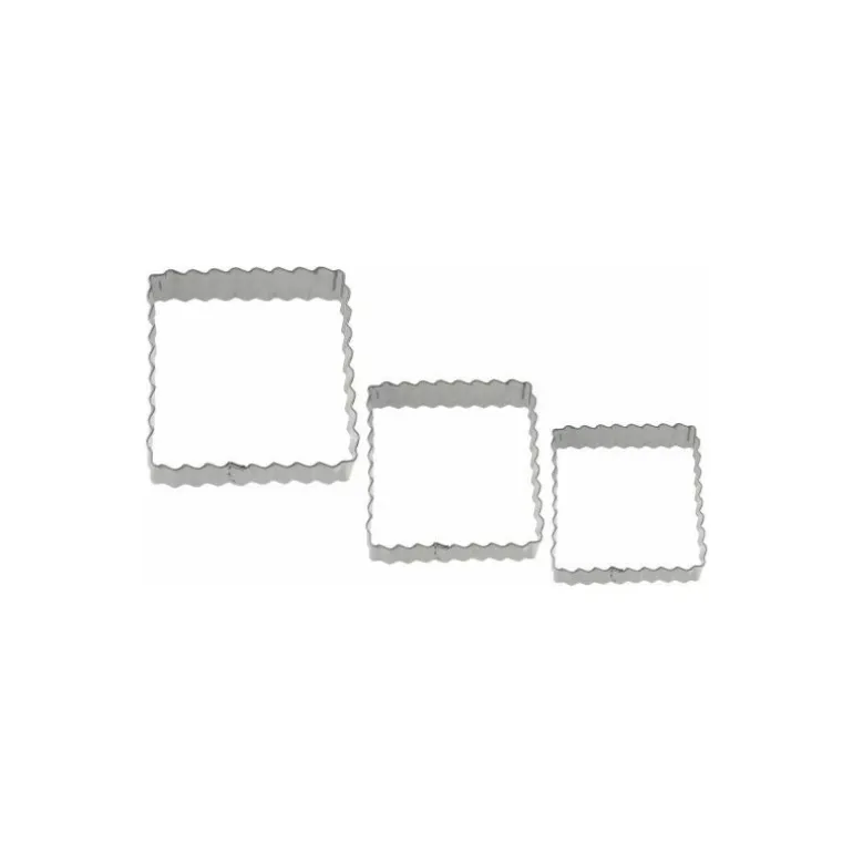 Lot de 3 emporte-pièces inox carré de 4, 5 et 6 cm