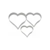Lot de 3 emporte-pièces inox coeur de 4, 5 et 6 cm