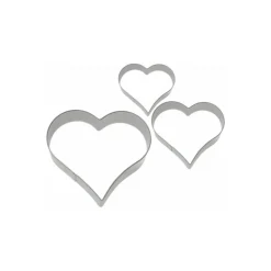 Lot de 3 emporte-pièces inox coeur de 2, 3 et 4 cm