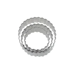 Lot de 3 emporte-pièces inox rond cannelé de 4, 5 et 6 cm