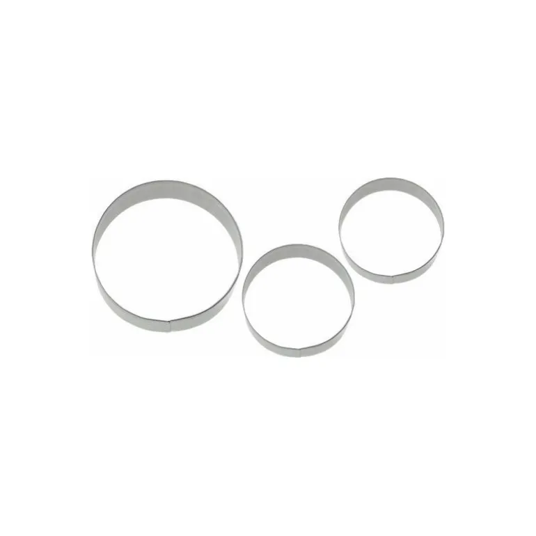 Lot de 3 emporte-pièces inox rond de 4, 5 et 6 cm