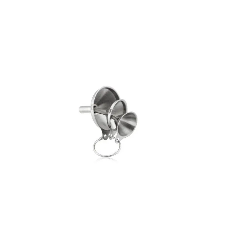 Lot de 3 mini entonnoirs ø 7,5 + 5,5 + 4,5 cm inox