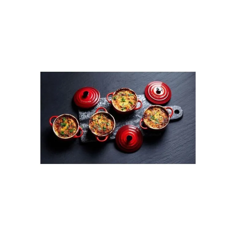 Mini cocotte en céramique ronde cerise ø 10cm