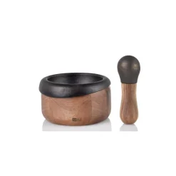 Mortier et pilon en fonte et bois d'acacia Ø 13 cm
