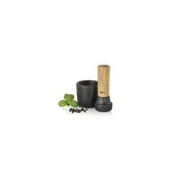 Mortier et pilon en fonte et bois d'acacia Ø 6,2 cm