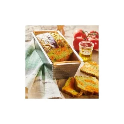 Moule à cake perforé fond amovible inox 26 x 10,3 x 7,2 cm