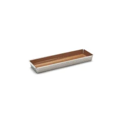 Moule rectangulaire fond amovible inox perforé 35 x 10,5 x 3,5 cm