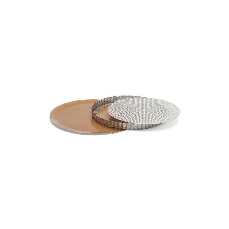 Moule à tarte fond amovible inox perforé ø 28 cm