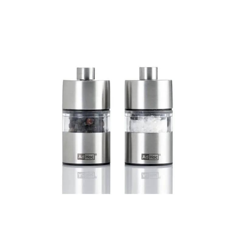 Moulin à poivre et sel inox et verre Minimill 6,2 cm - par 2