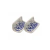 Paire de manique coton fleur bleue
