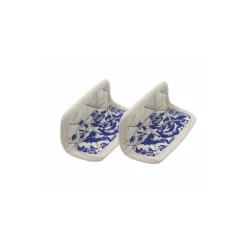 Paire de manique coton fleur bleue