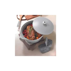 Paire de maniques coton gris perle
