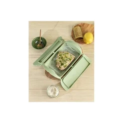Papillote cuisson vapeur silicone vert 2 personnes