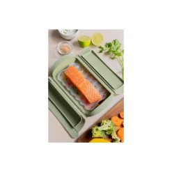 Papillote cuisson vapeur silicone vert 2 personnes