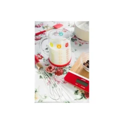 Pichet doseur verre et silicone rouge 1L