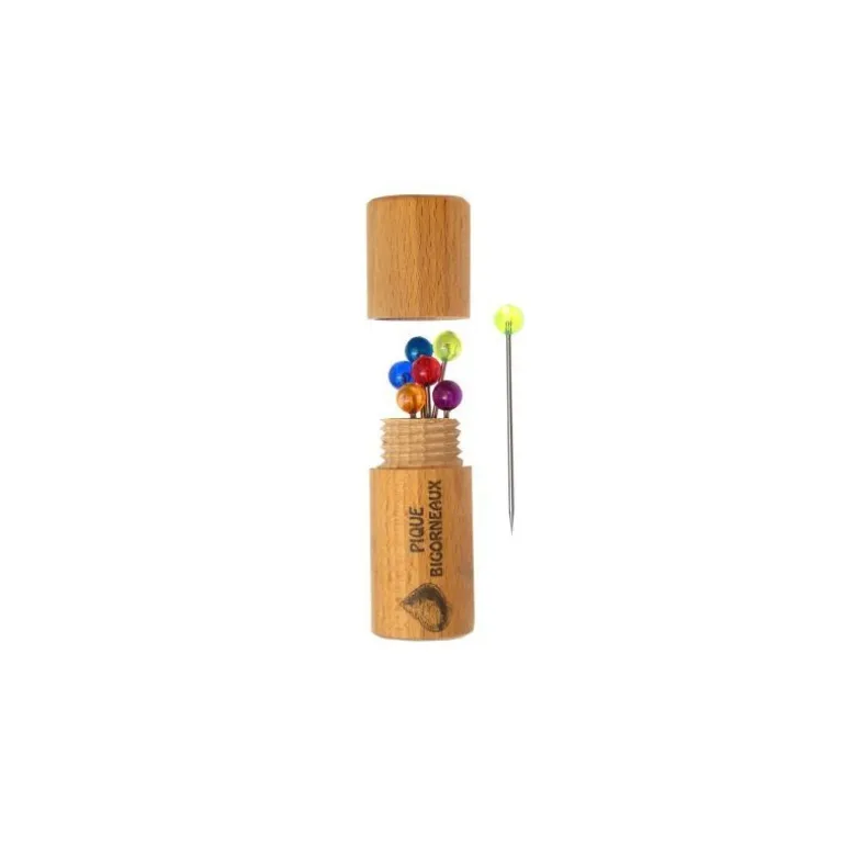6 piques bigorneaux couleur avec fourreau bois
