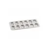 Plaque 12 madeleines fer blanc 39,5 x 20 cm