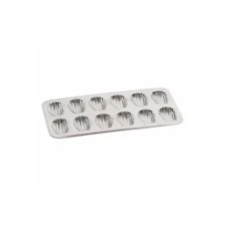 Plaque 12 madeleines fer blanc 39,5 x 20 cm