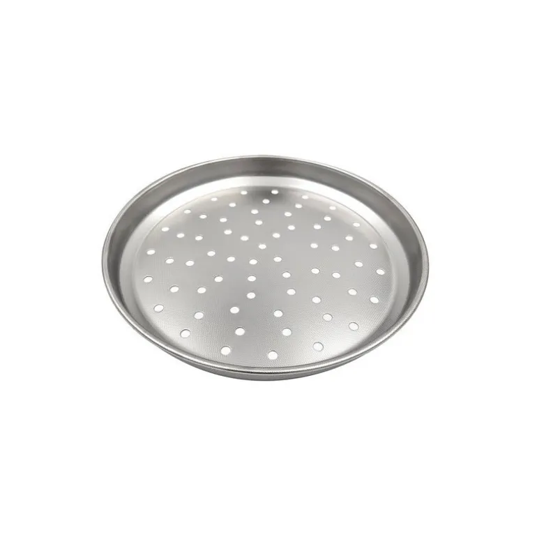 Plaque à pizza perforée inox 28 cm