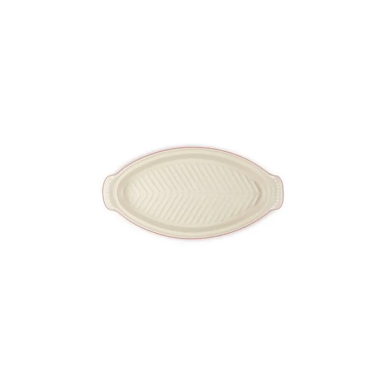 Plat à poisson céramique avec couvercle ovale cerise 34 cm