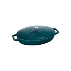 Plat à poisson fonte avec couvercle La Mer 32 x 20 cm