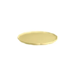 Plat rond céramique Madeleine jaune vanille ø 31 cm