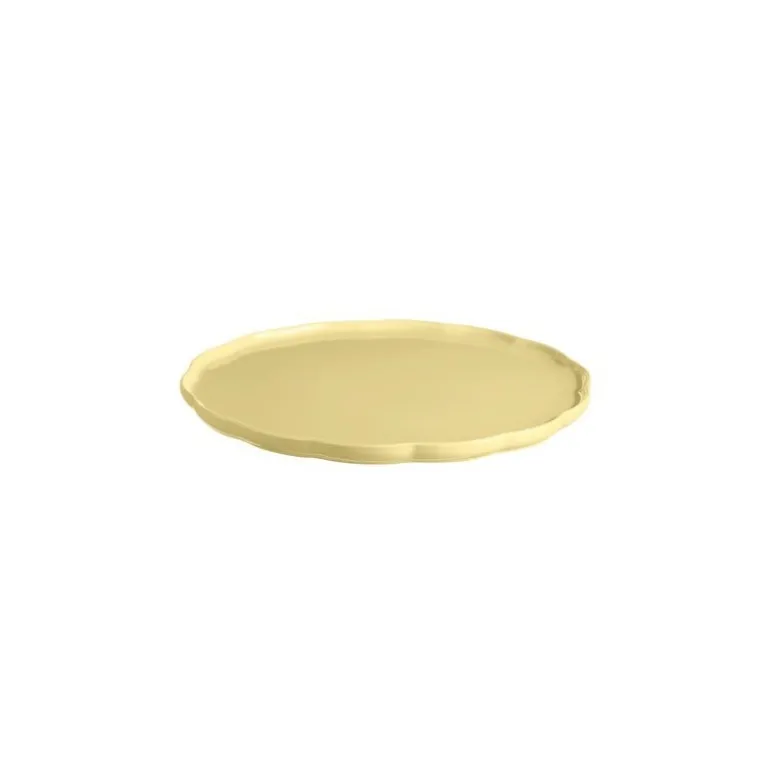 Plat rond céramique Madeleine jaune vanille ø 31 cm