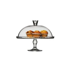 Plat à tarte sur pied avec cloche verre ø 32 cm