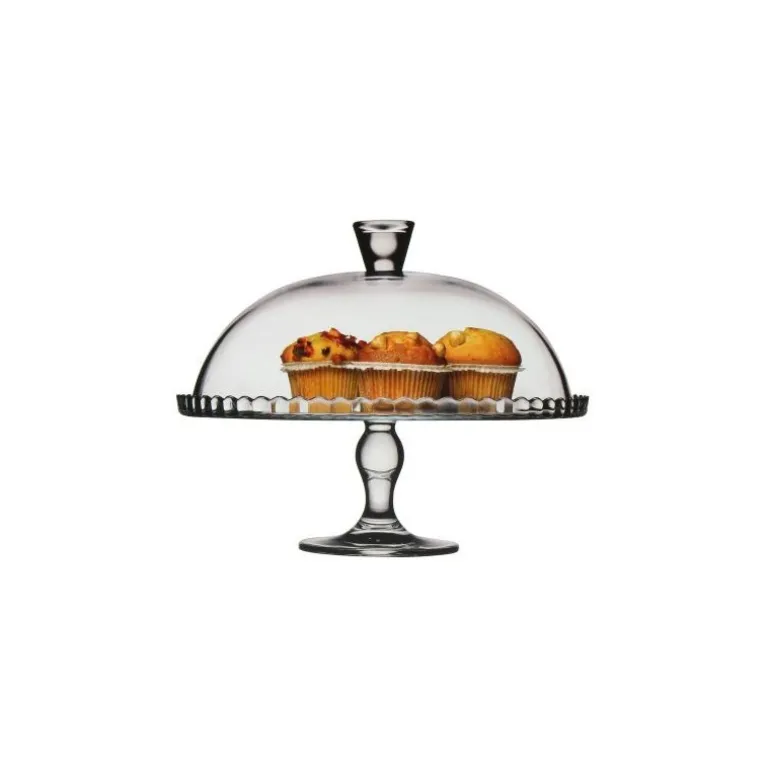 Plat à tarte sur pied avec cloche verre ø 32 cm