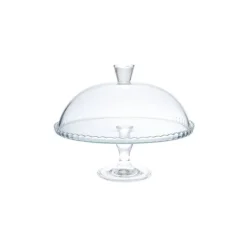 Plat à tarte sur pied avec cloche verre ø 32 cm