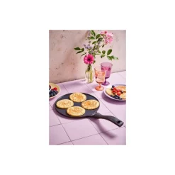 Poêle à blinis et pancakes fonte aluminium et céramique 4 empreintes Ø 26 cm