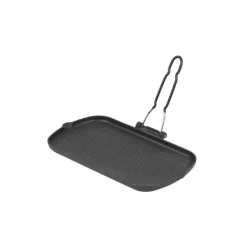 Poêle grill fonte poignée rabattable 37 x 22 cm